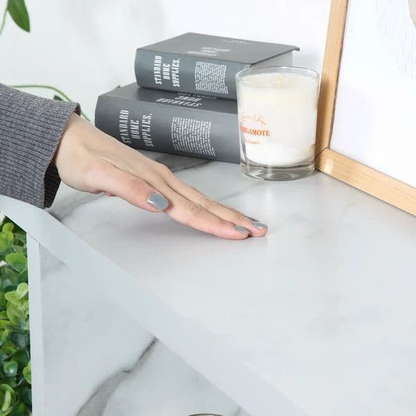 オープンシェルフ４段　大理石柄　幅90ｃｍ×奥行31ｃｍ×高さ108.5ｃｍ