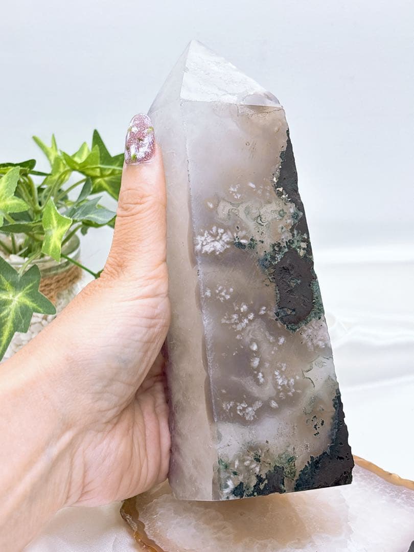 【天然石】カコクセナイト共生アメジスト クラスター◆ポイント◆タワー