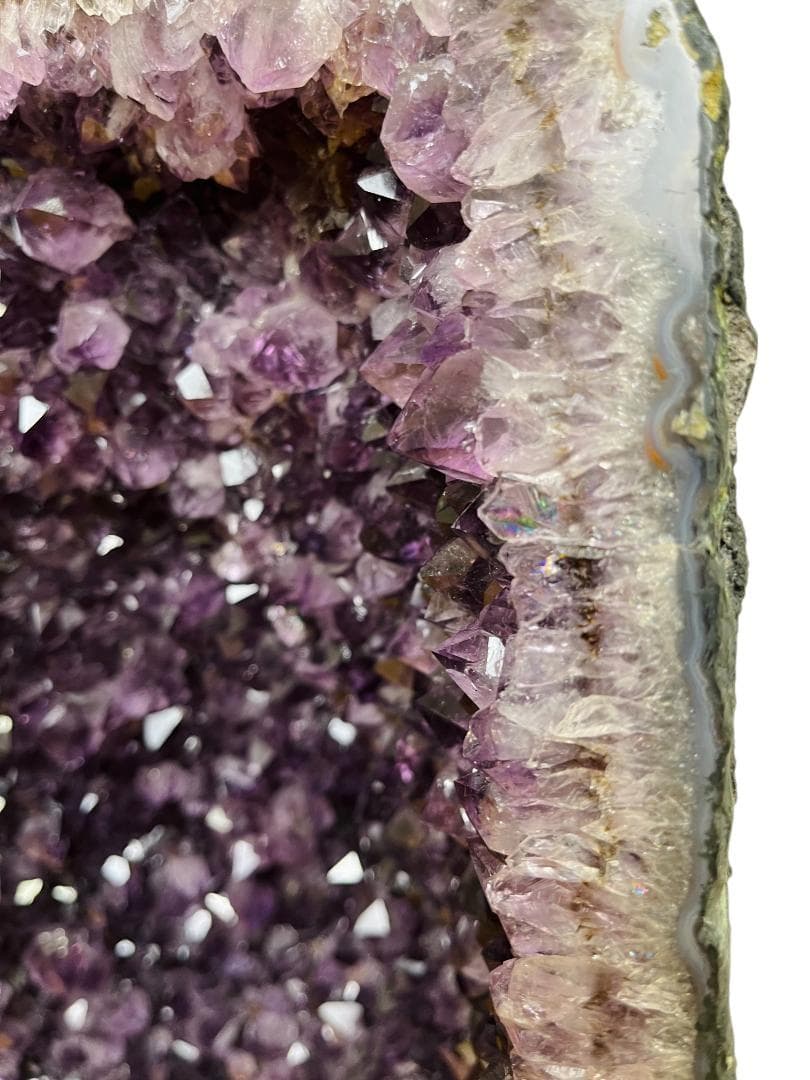 稀少鉱物 カコクセナイト内包（レインボー発色）アメジストドーム 約60cm