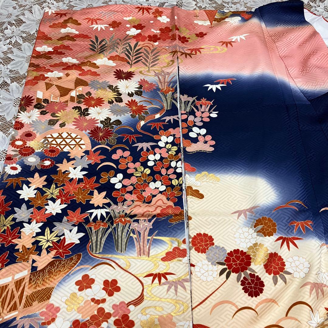 逸品６点！鈴乃屋振袖＆新品袋帯＆帯締&帯揚&新品髪飾り＆サガフォックス 成人式