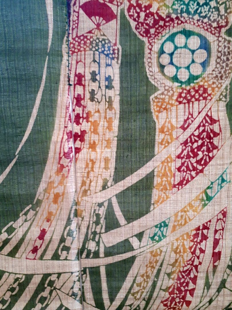 麻100% 暖簾 染め