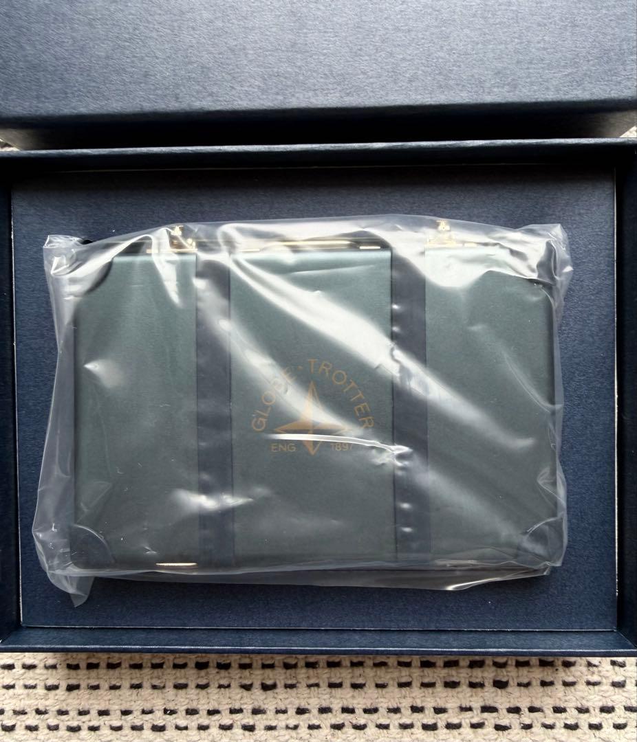 非売品 GLOBE-TROTTER 名刺入れ トランク型　新品　ネイビー