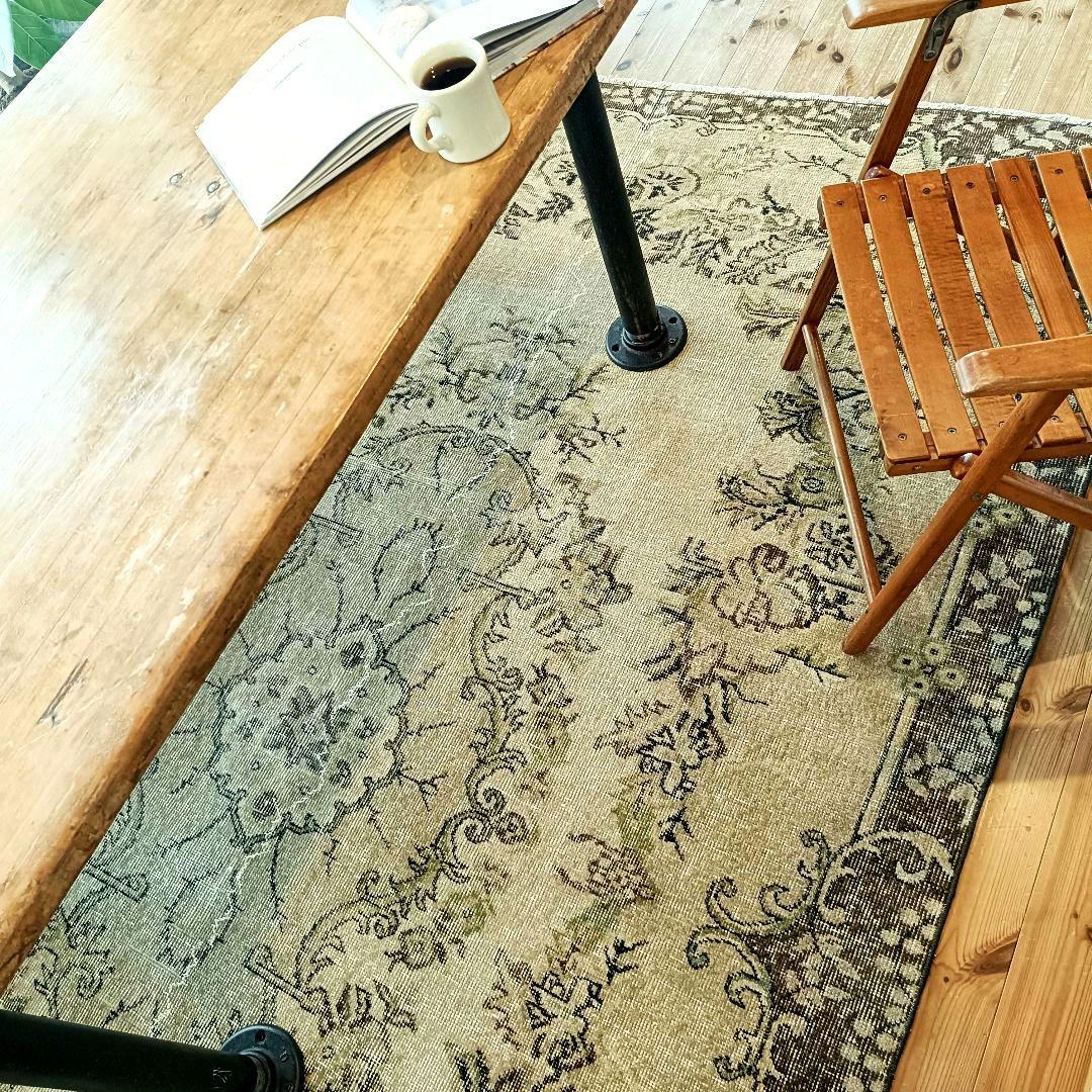 【1970s】超大判! トルコ製ヴィンテージラグ オーバーダイ　トライバルラグ