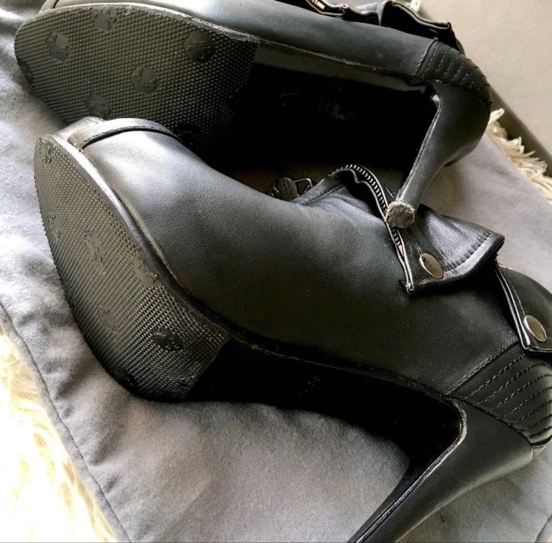 Alexander McQueen■本革ブーツ ライダースジップブーティー■黒