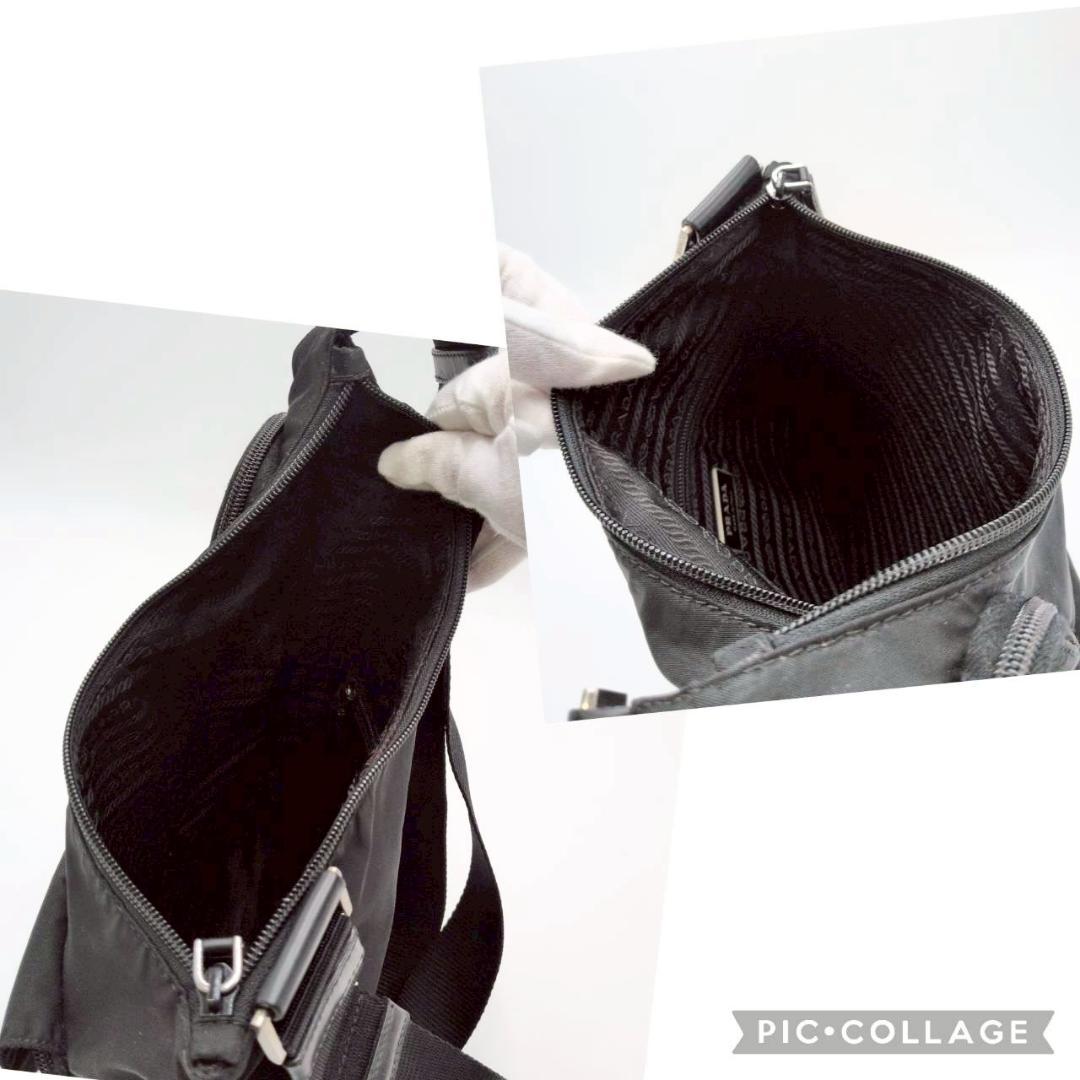 PRADA プラダ テスートナイロン ワンショルダーバッグ ブラック 黒 レザー