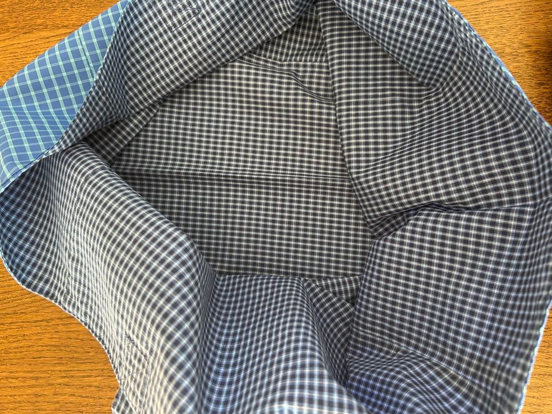 haag トートバッグ　チェック柄　エコバッグ 青