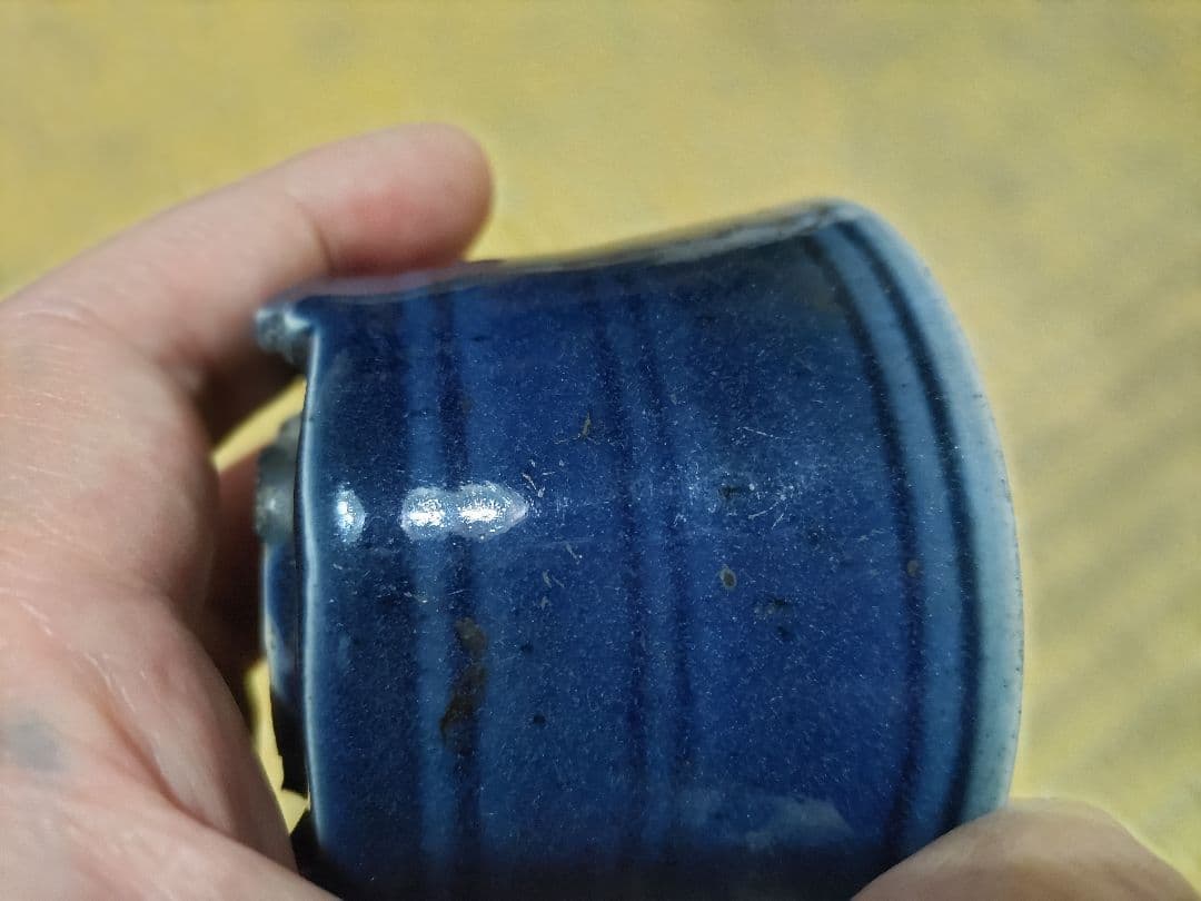 伊万里　瑠璃釉　香炉　江戸前期　無傷　初期伊万里？