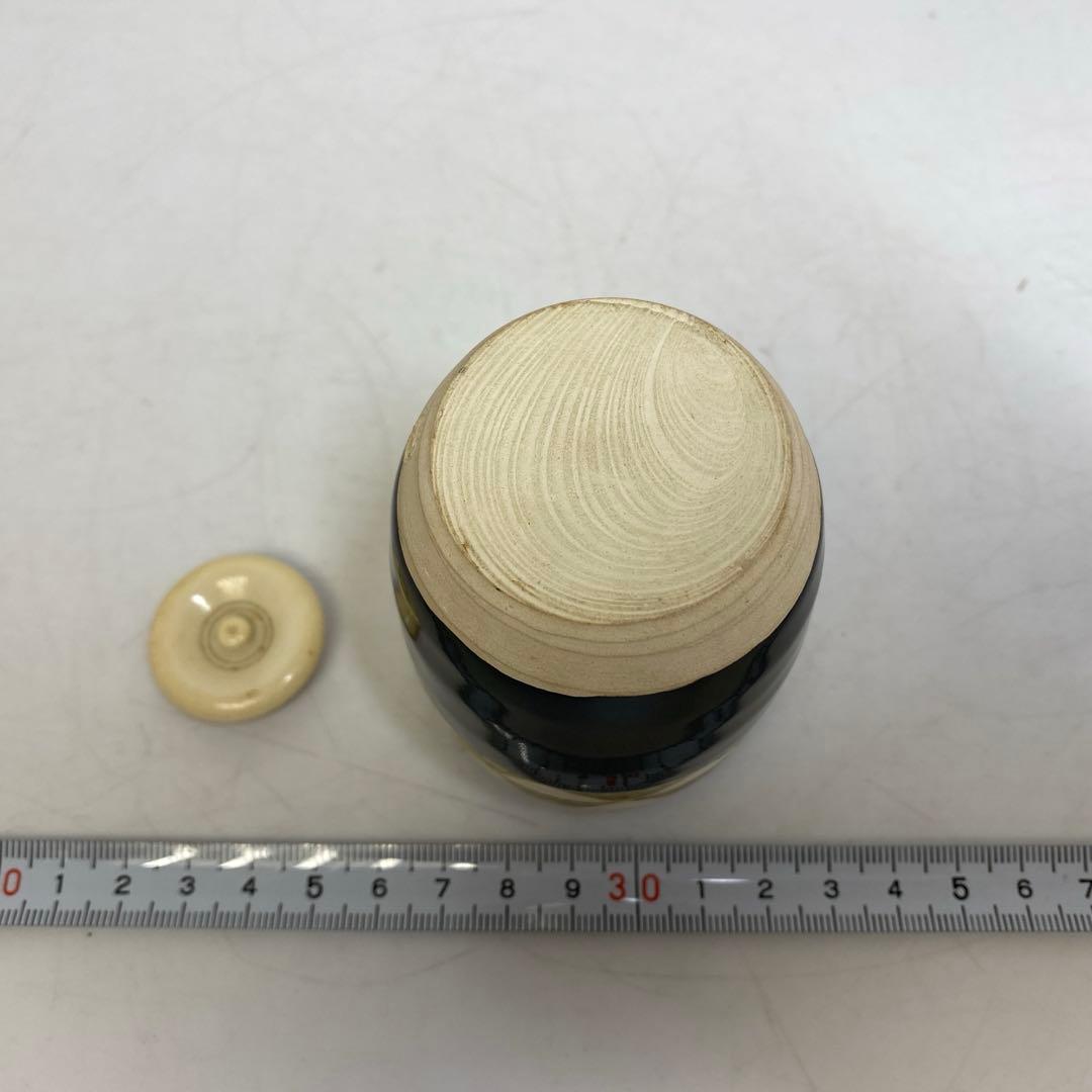 ☆茶3 平安 手塚景雲 仁清写茶入 共箱 高さ約8.4cm 東T8-0209①