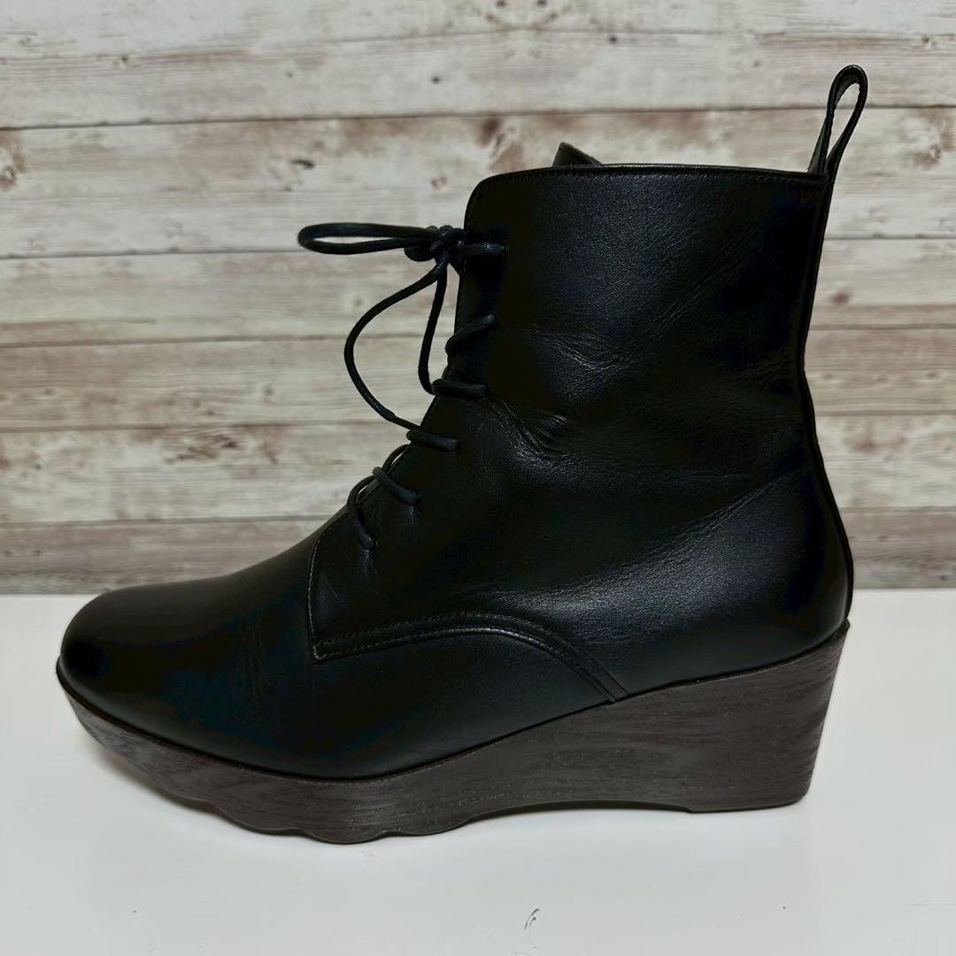 【未使用品】 Hills Avenue レースアップ ショートブーツ ブラック