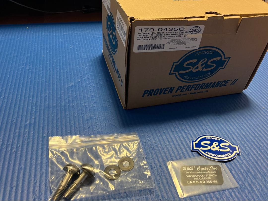 S&S【ステルスエアクリーナキット ティアドロップ ダーククロームカバー】