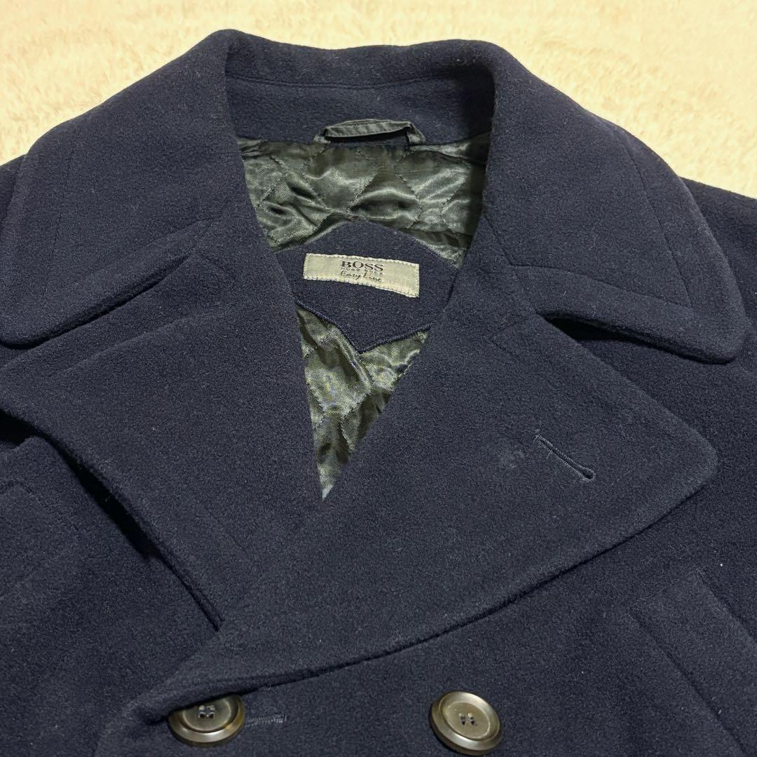 HUGO BOSS Pコート　ダブルチェスター　ネイビー　キルティング　3XL