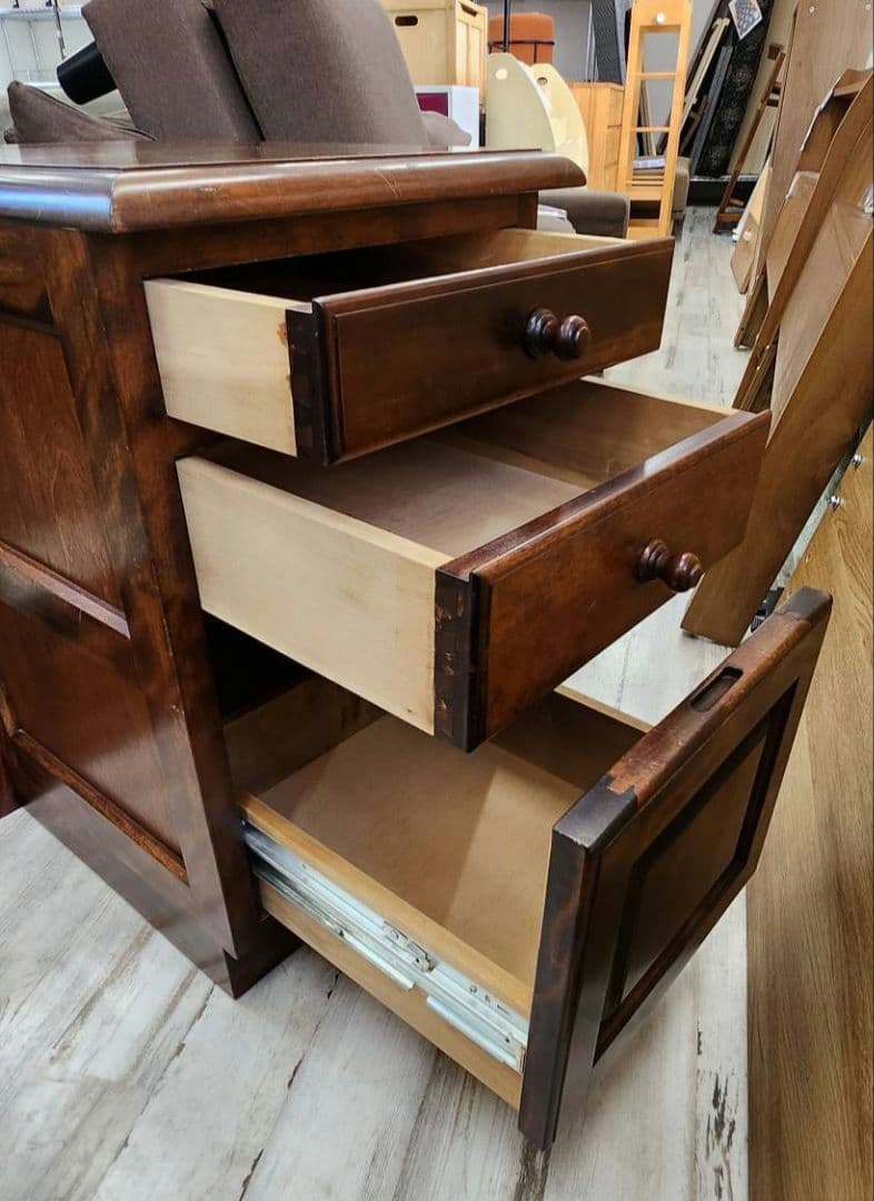 民芸家具　姿見 ＋ サイドチェスト　鏡　ドレッサー　つくしギャラリー