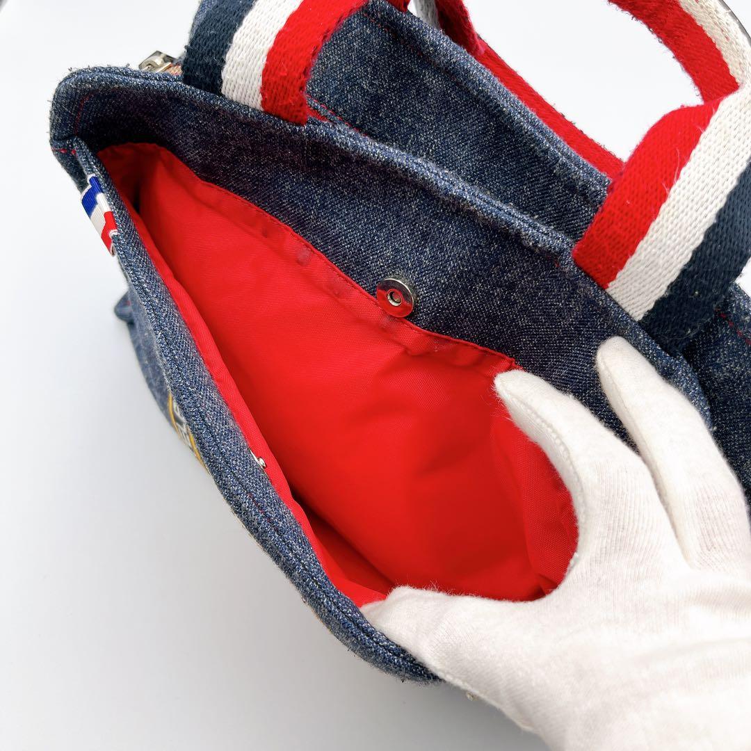 美品　カステルバジャック　2way デニム素材　ハンド　ショルダーバッグ