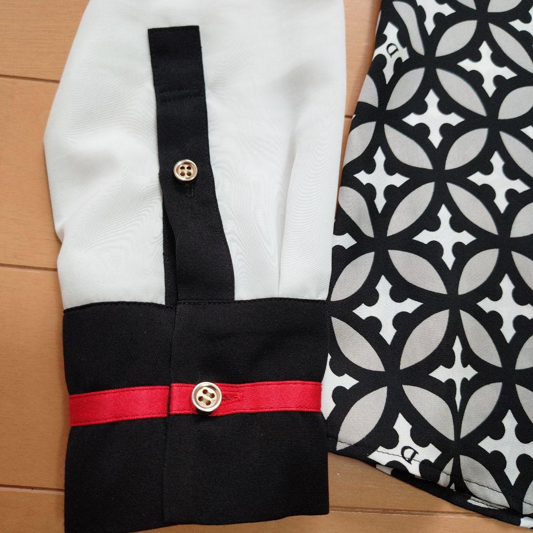 DRESSTERIOR 　オーバーラップサークルサテンシャツ　36