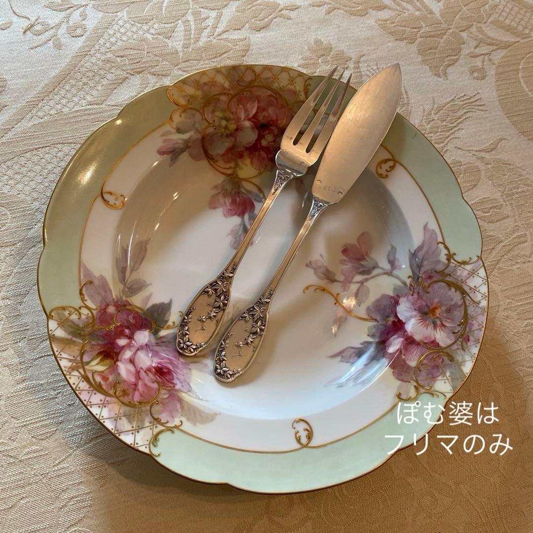 【フランス／E.Lefebvre】純銀／フィッシュナイフ＆フォーク 10セット