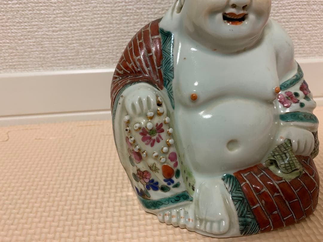 粉彩布袋像 同治年製 人物像 置物