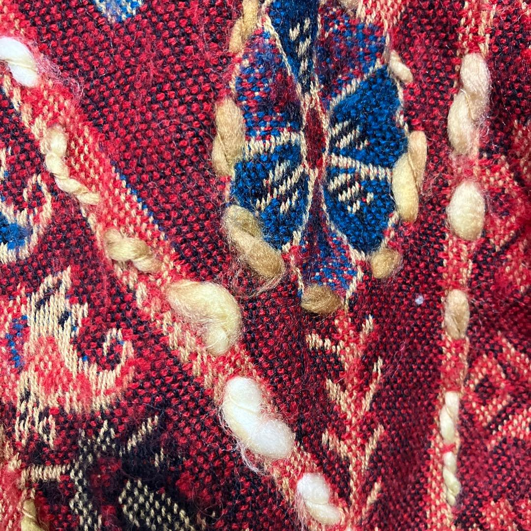 ファー付き刺繍ポンチョ