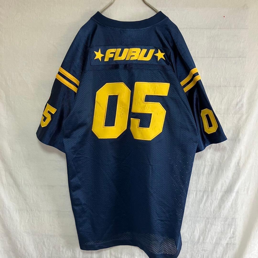 FUBU ゲームシャツ 05 刺繍 1992 オフィシャルリーグ ネイビーXL