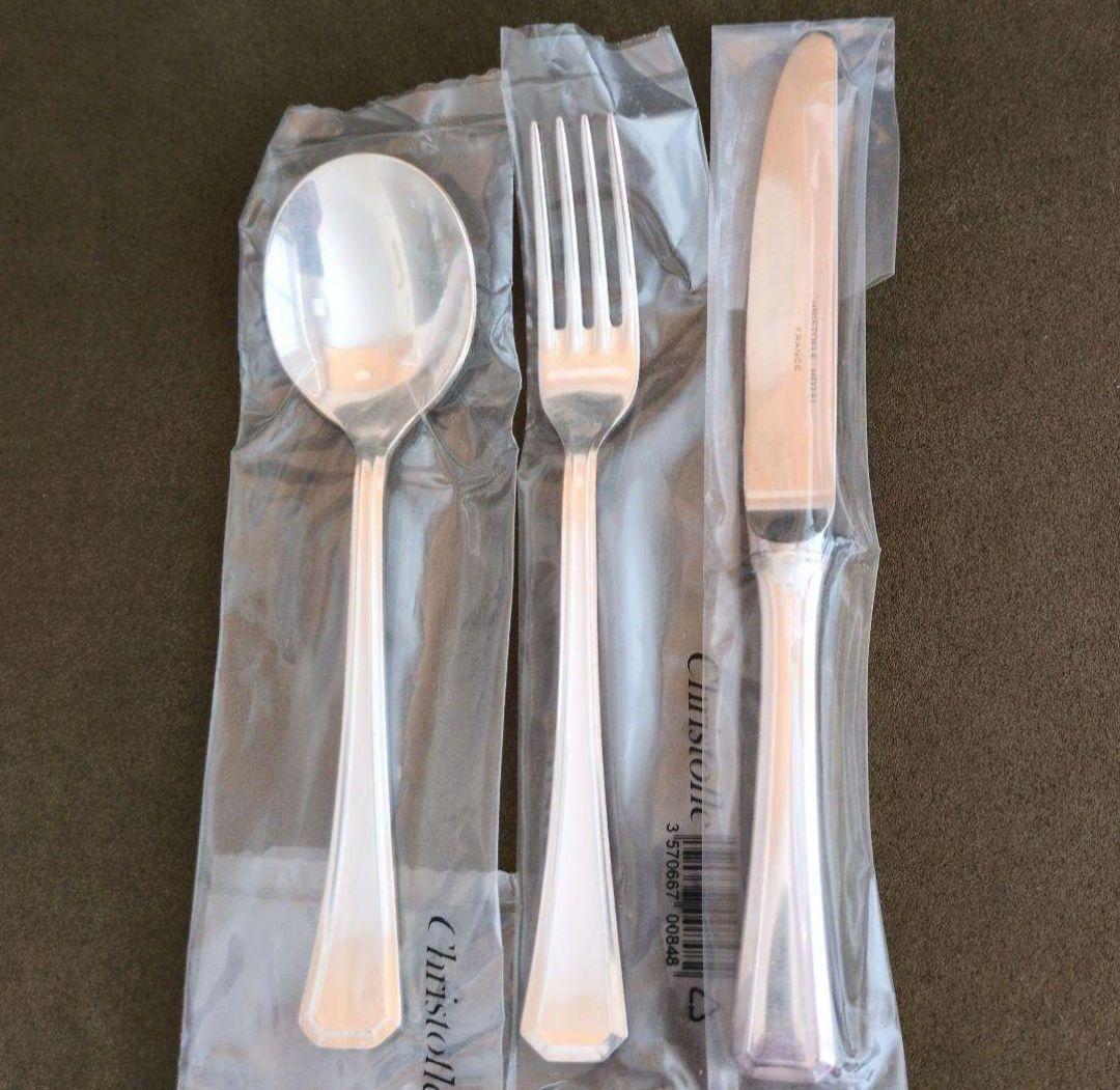 【未使用】クリストフルホテル　6本　2人　アメリカ　ナイフ　フォーク　スプーン