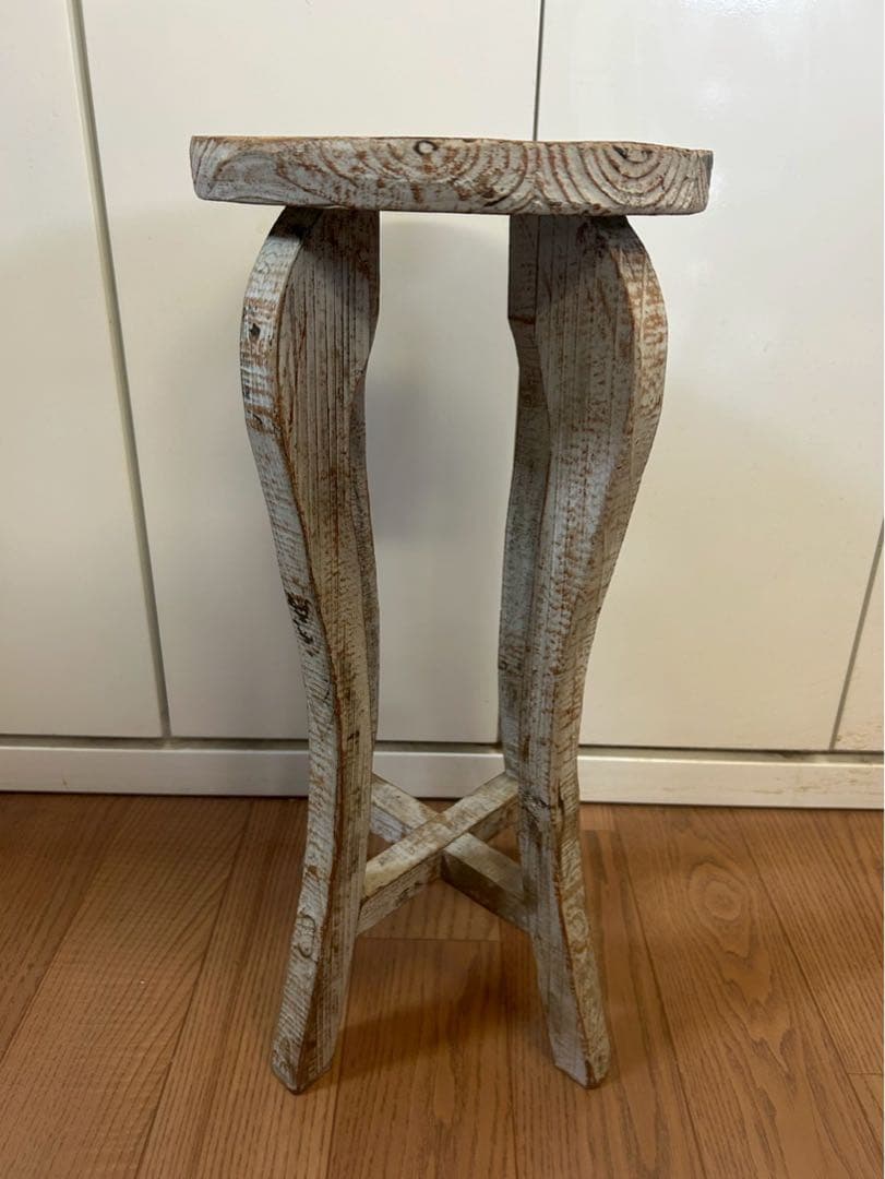 【アンティーク】スツール・プランター台（木製）