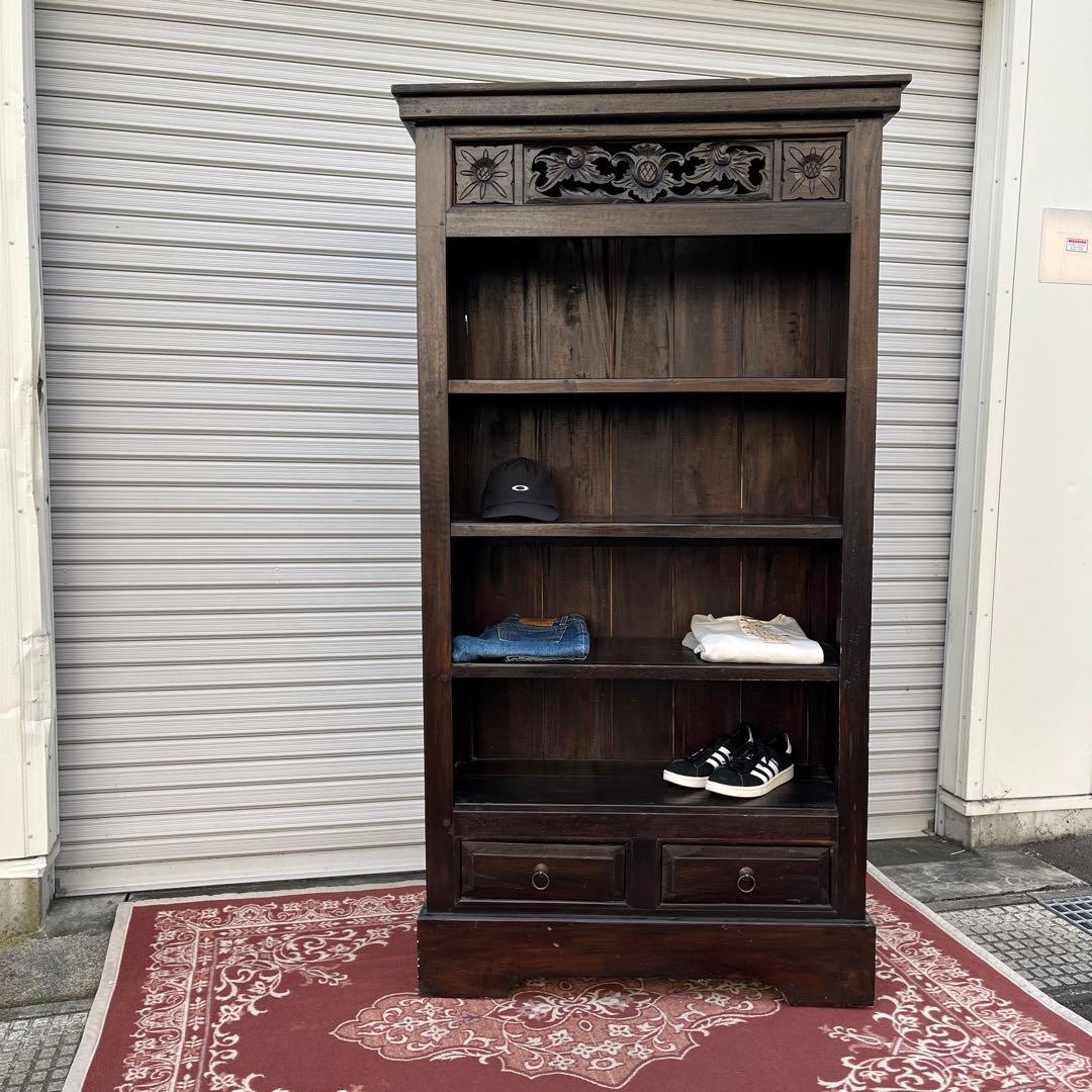 ビンテージ古家具◾️木製無垢材 古着屋で使っていたディスプレイ棚 展示棚 シェルフ