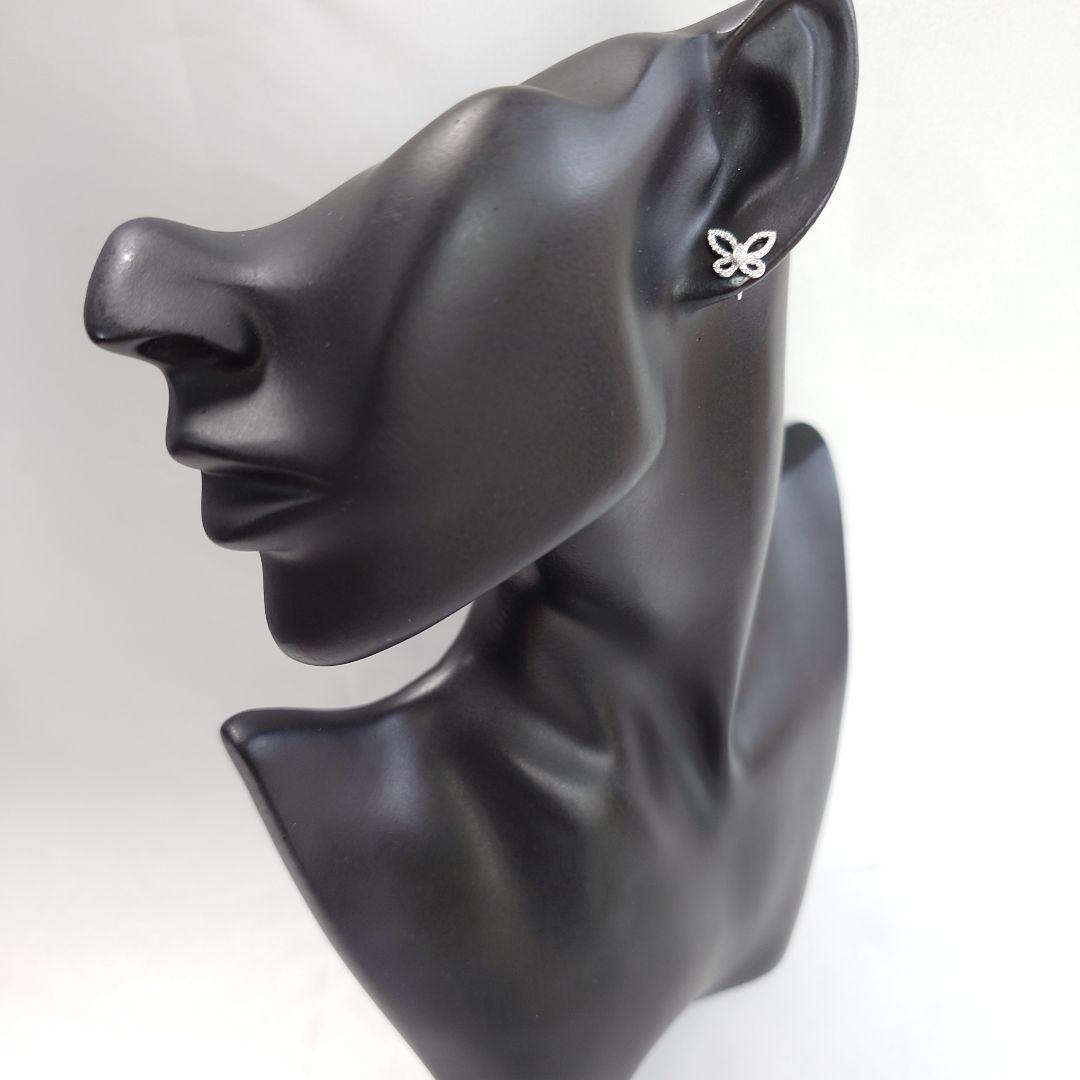 【磨き済】グラフ ミニ バタフライ シルエット ダイヤ ピアス 片耳用 7079