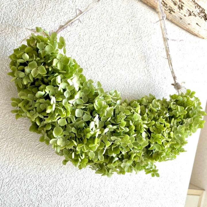 アナベル紫陽花　三日月リース