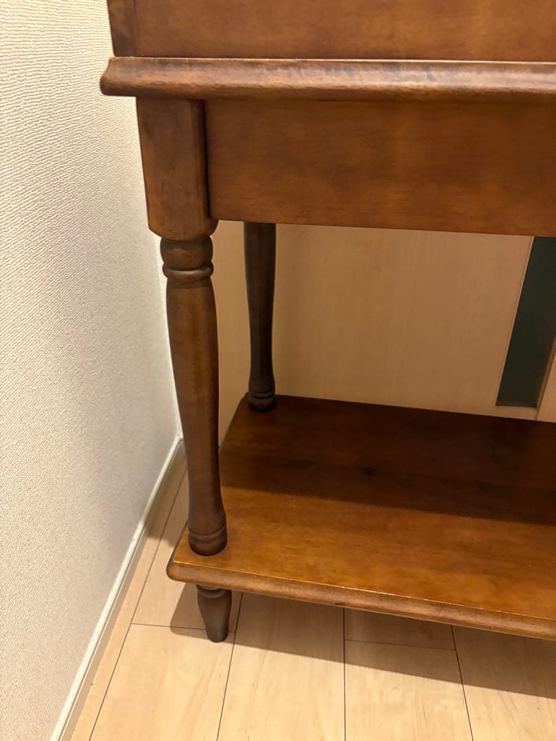 英国アンティーク◾️引き出し付き 飾り棚 ディスプレイ棚 電話台 木製家具