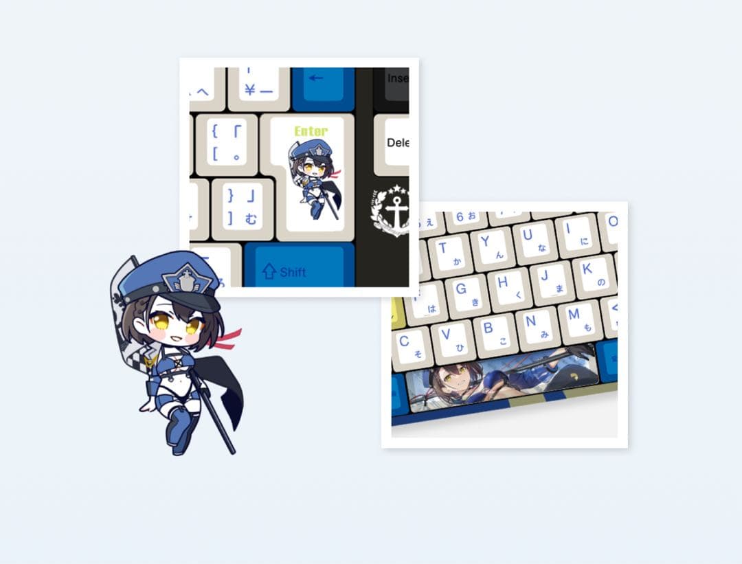 アズレン×ふもコレ ボルチモアモデル キーボード アイリス軸VARMILO