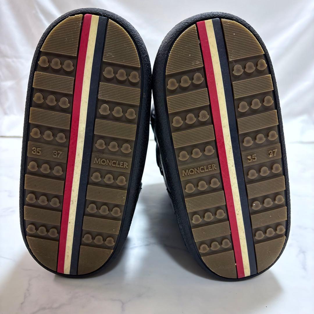 極美品 MONCLER ダウンブーツ ムーンブーツ 黒23cm 防寒 軽量 撥水
