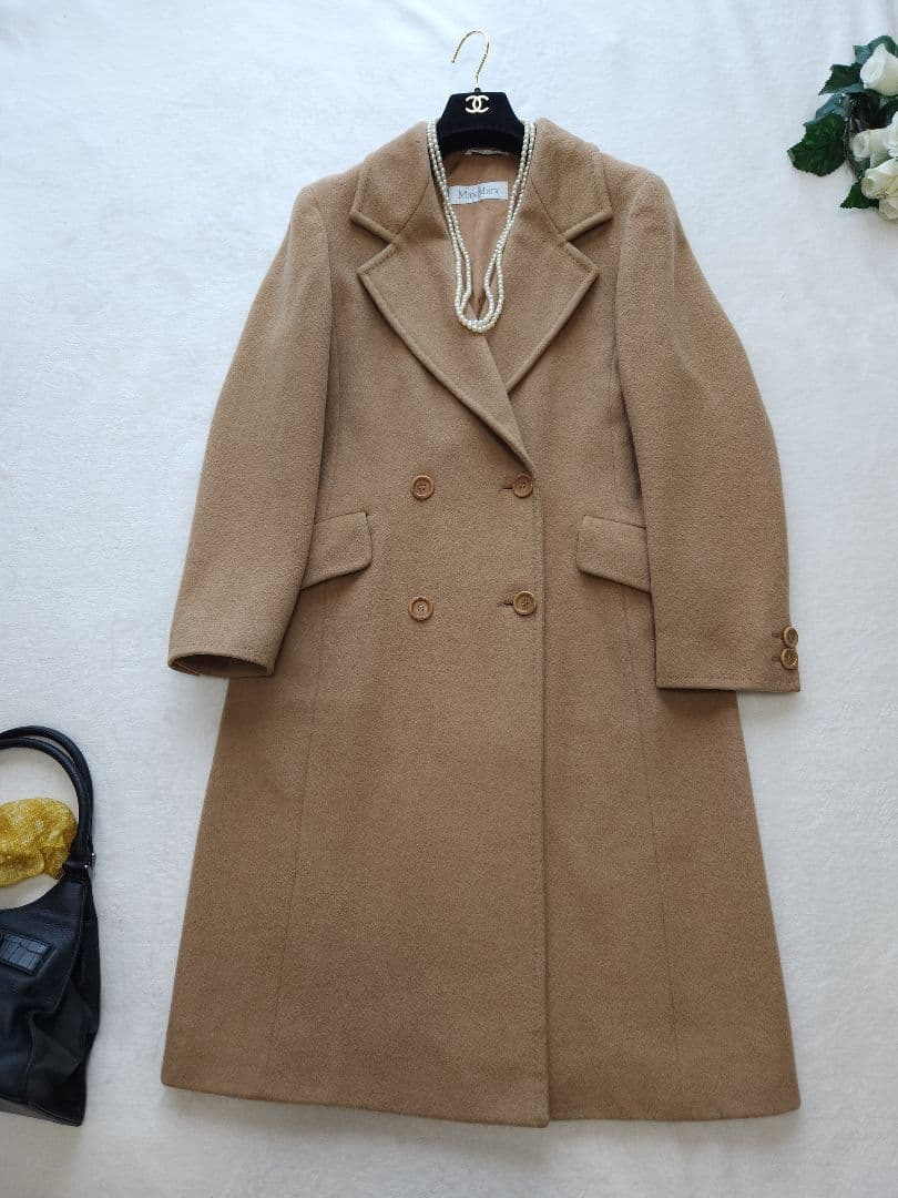 MaxMara 最高級ロングチェスターコート　47万 キャメル100%*若干訳有