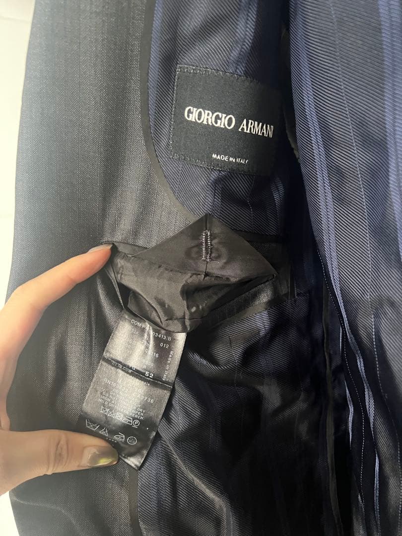 グレー ストライプ スーツジャケット 2つボタン