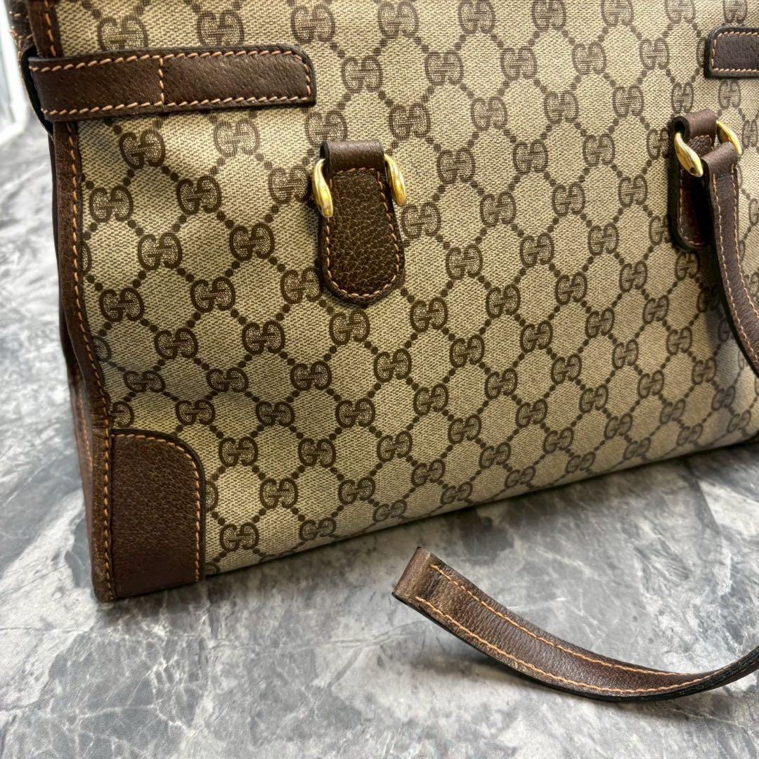 ✨希少✨GUCCI GG ハンドバッグ ベージュ ブラウン レザー ゴールド金具