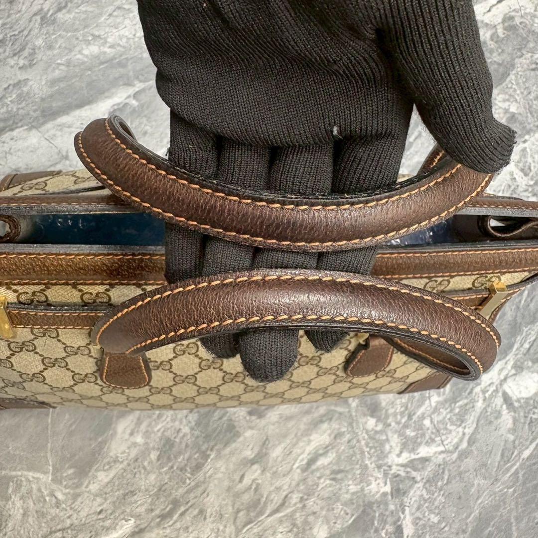 ✨希少✨GUCCI GG ハンドバッグ ベージュ ブラウン レザー ゴールド金具