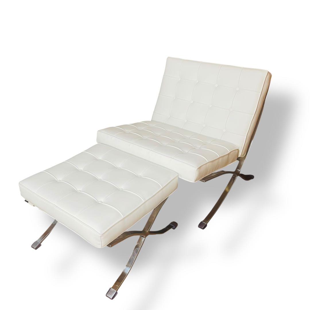 超美品 バルセロナチェア　リプロダクト ソファチェア オットマン付き 1人用