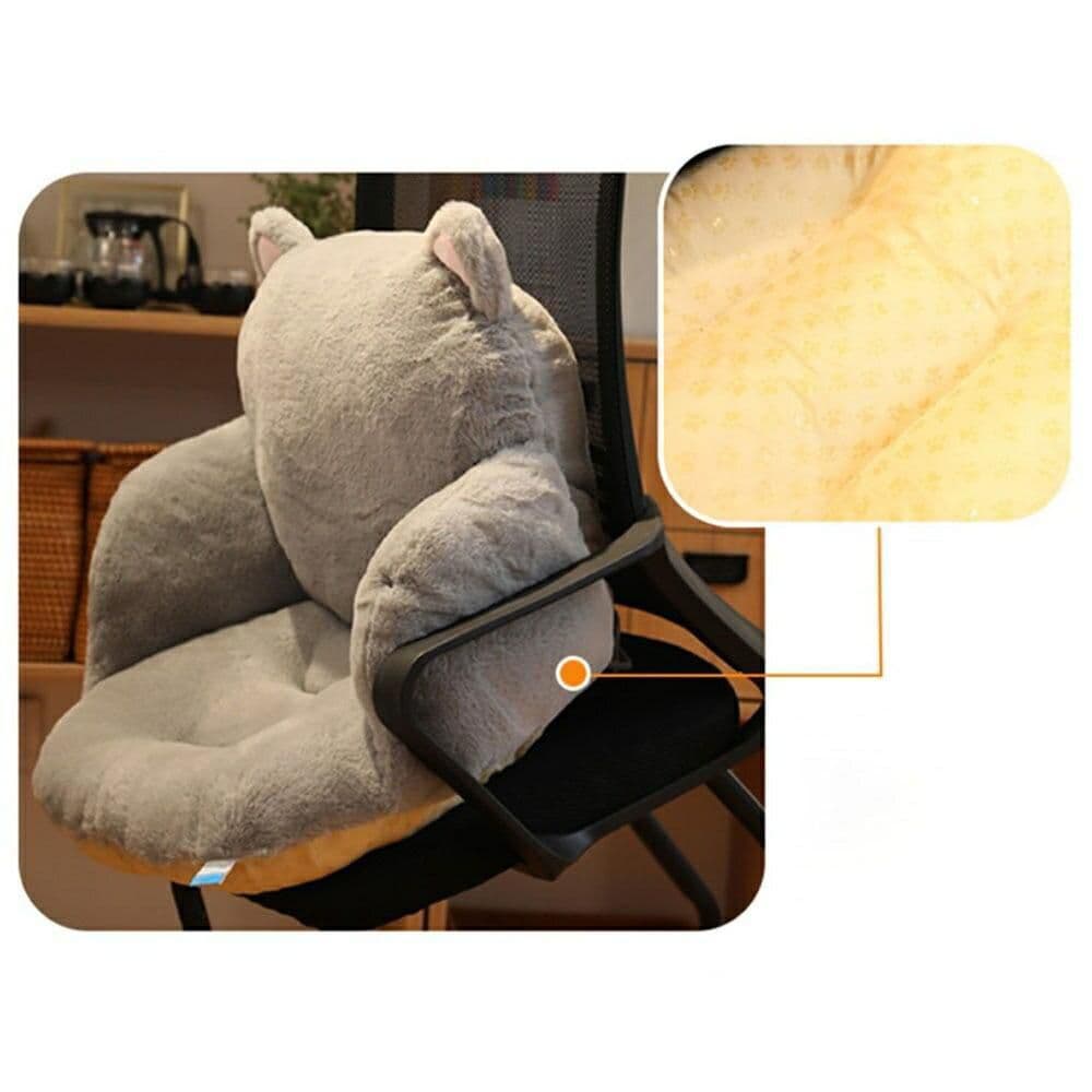 ２個セット 猫のチェアクッション☆　椅子 クッション 座椅子 猫 グレー