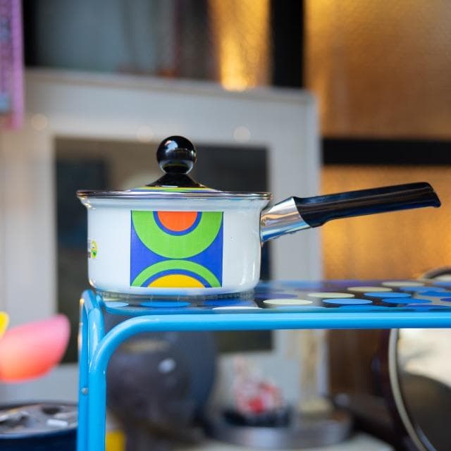 スペースエイジ ホーロー 片手鍋 マルビシ ヴィンテージ