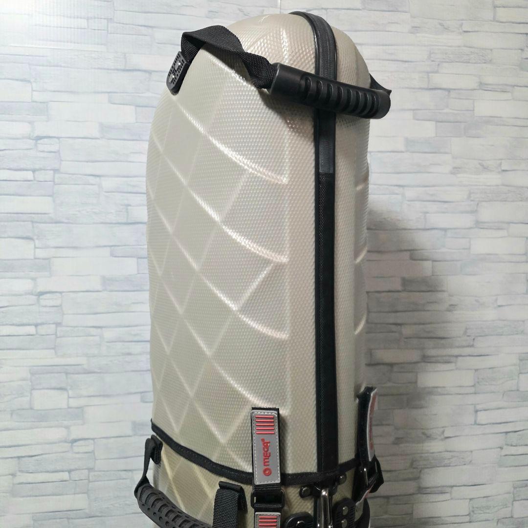 極美品 MEGA GOLF キャスター付 ハードケース キャディバッグ グレー