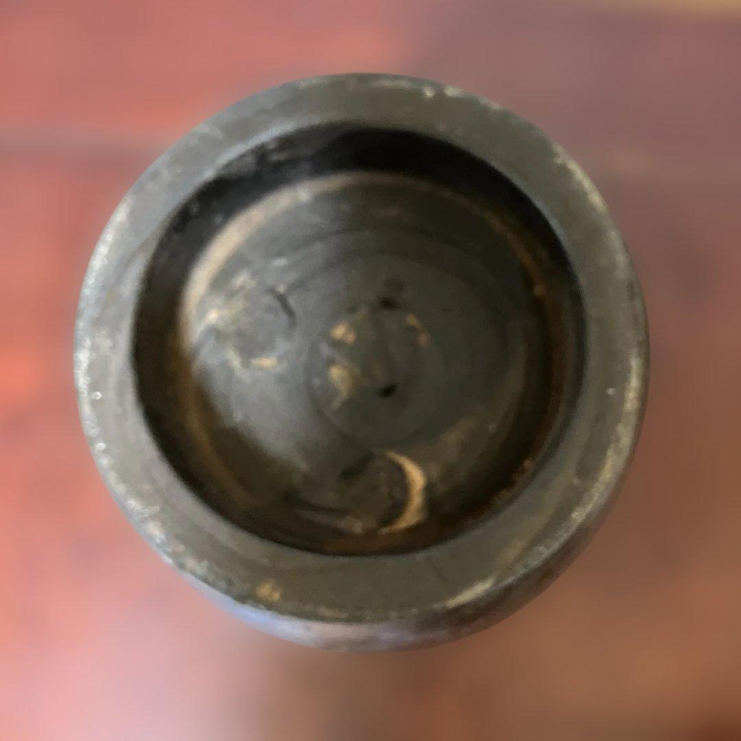 ￼ヴィンテージ　木製　華やかな￼手彫り　鳥＆葉デザイン　花瓶　インサート銅製