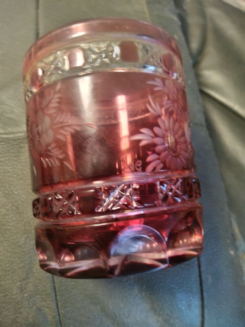 s*s様 赤色花模様のマイセンタンブラークリスタル