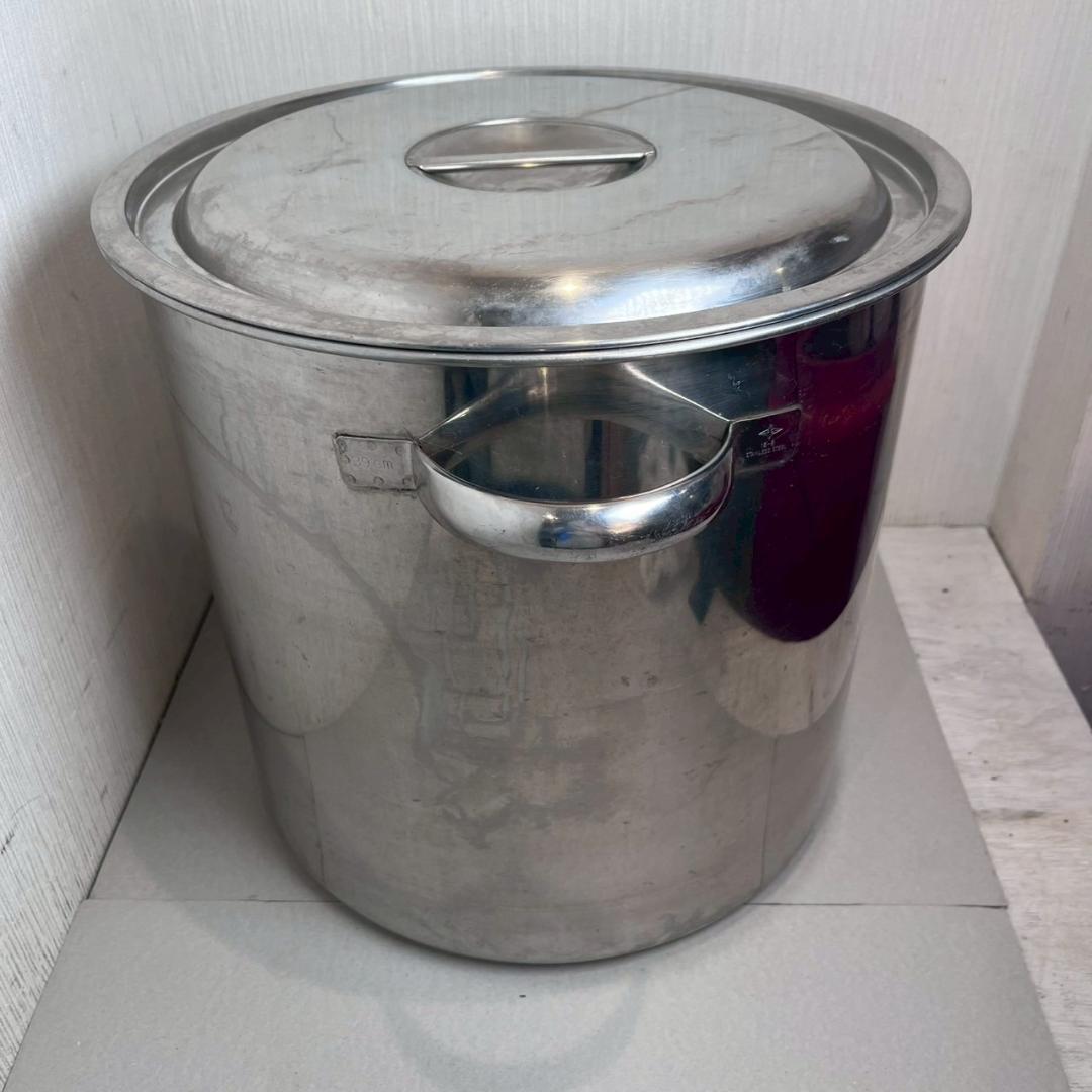 【40ℓ】 寸胴鍋 業務用 18-8 ステンレス製 蓋あり 直径42cm