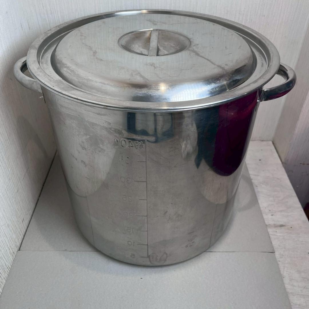 【40ℓ】 寸胴鍋 業務用 18-8 ステンレス製 蓋あり 直径42cm