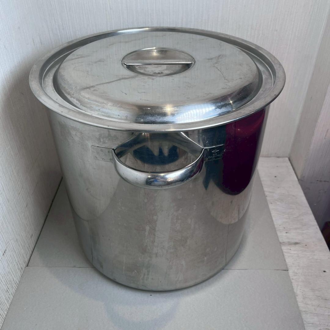 【40ℓ】 寸胴鍋 業務用 18-8 ステンレス製 蓋あり 直径42cm