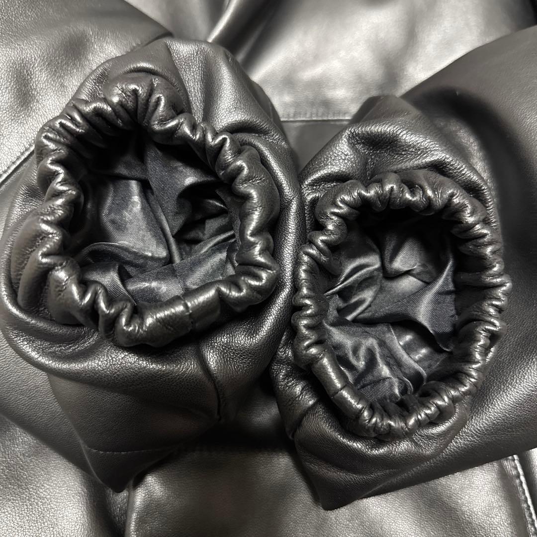 【着用少】BEAUTY&YOUTH別注 Schott レザー ダウンジャケット