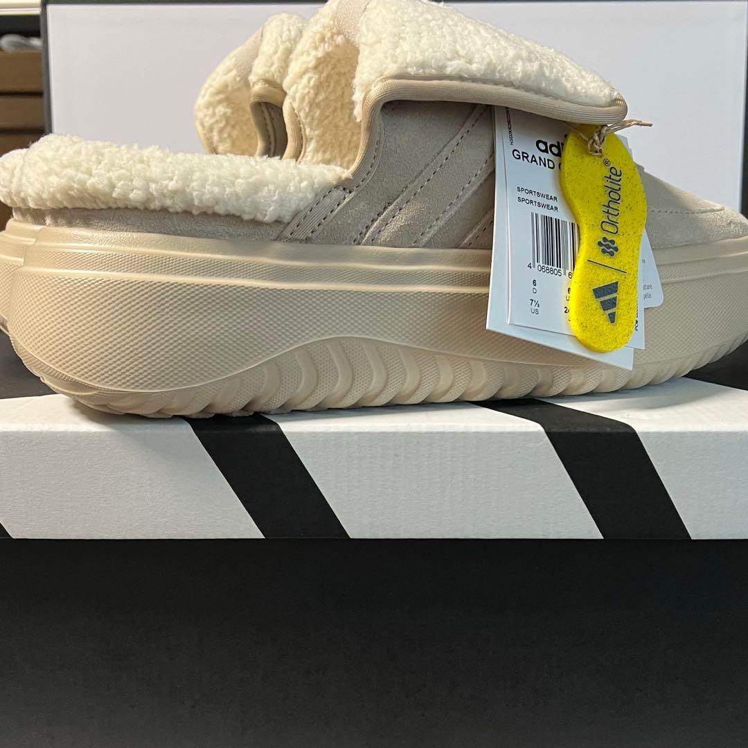 adidas アディダス 24.5cm ボア付き サンダル ミュール