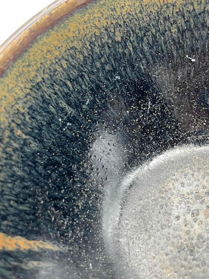 南宋時代　禾目天目茶碗　建窯茶盞 【旧家蔵出し】 希少貴重 唐物(E-60)