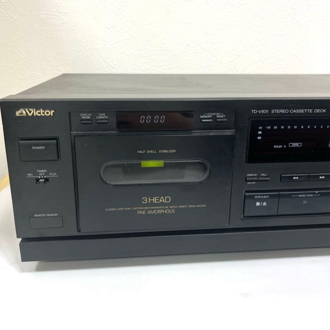 【激レア】Victor TD-V931ステレオカセットデッキ リモコン有