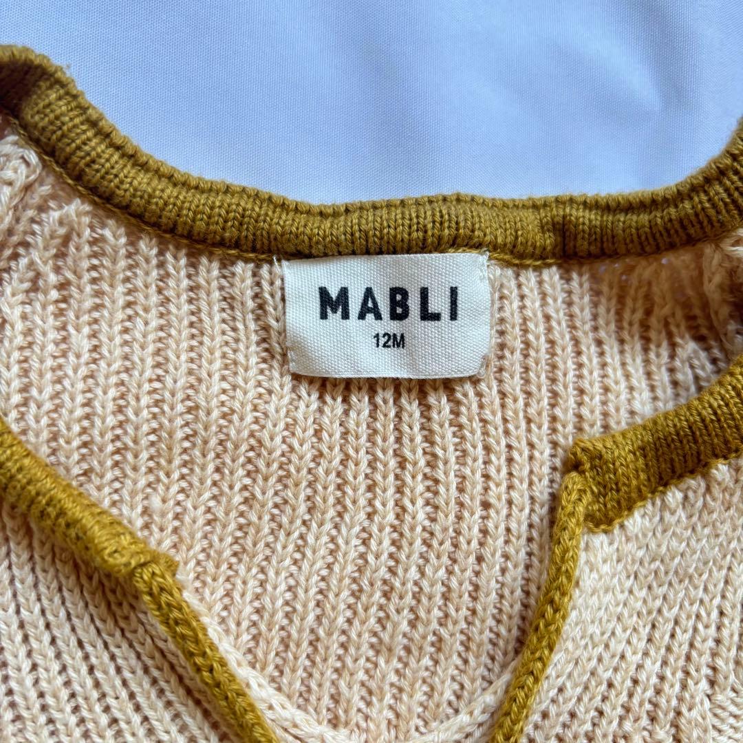 MABLI ニットロンパース 12m ボンネットM セット