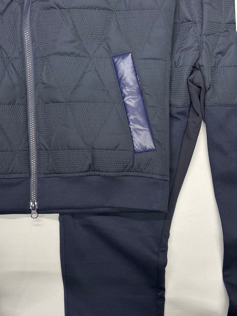 新品　MUTA 高密度タフタ　キルティング　ネイビー ベストとパンツセット