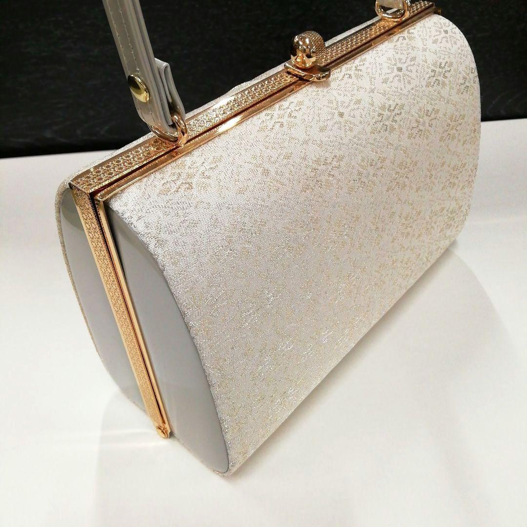 新品未使用 礼装用 佐賀錦シルバー系草履バッグセット　フリーサイズ OL-2